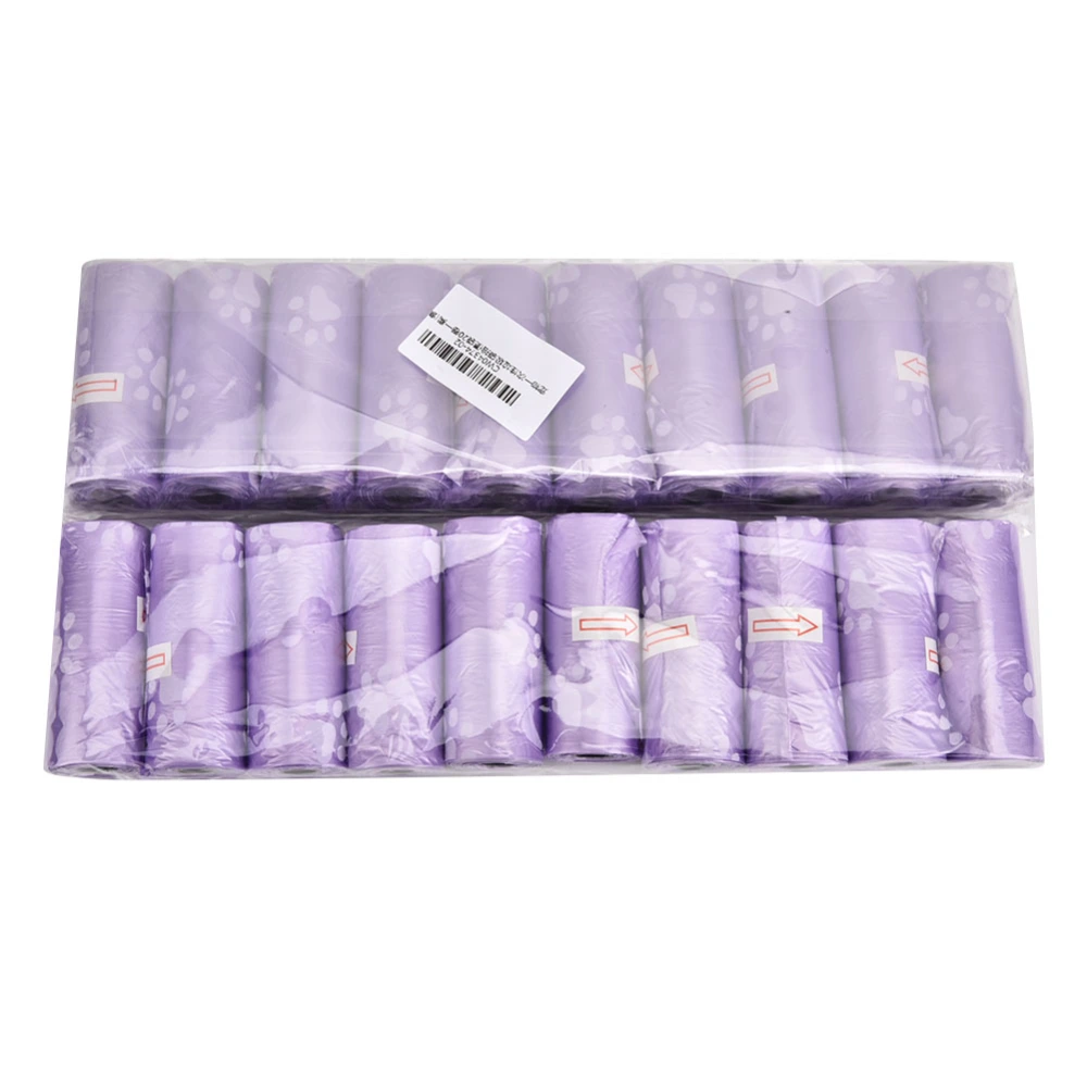 20 Rolls Garbage Clean Up Heart Bag Pet Dog Cat Waste Poop Pick Up Bag Purple