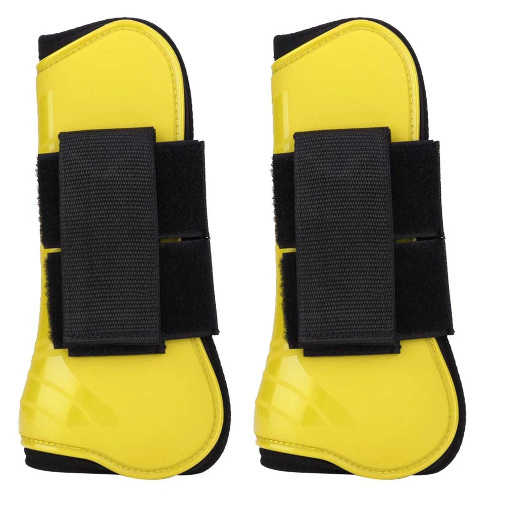 1 Pair of Horse Jumping Leg Boot Protection Support Wrap Equestrian Equipment(Yellow)