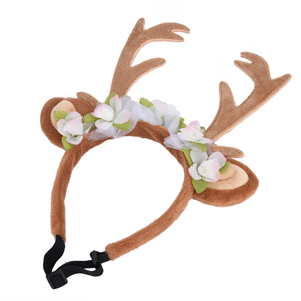 Pet Dogs Cats Decoration Antlers Headband Cap Cute for Christmas L