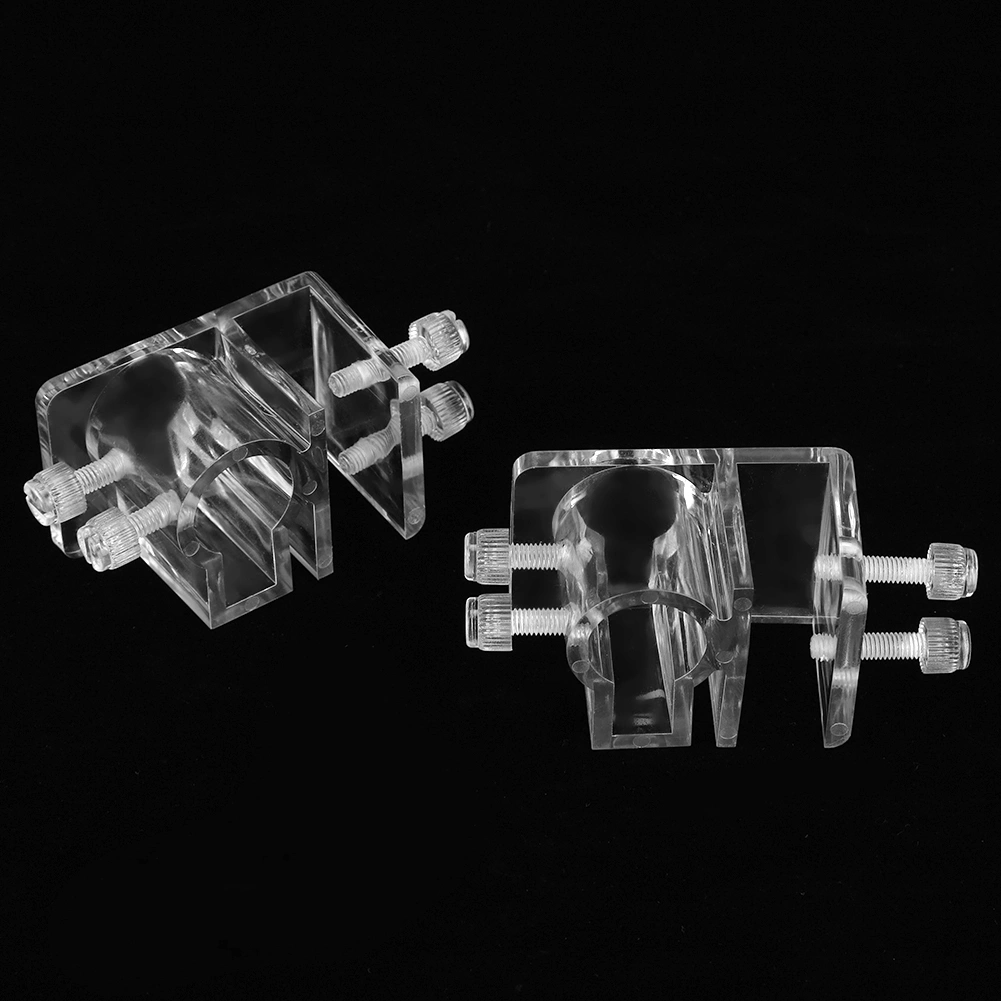 2Pcs Acrylic Transparent Aquarium Fish Tank Water Pipe Hose Fixing Clip Tube Clamp Holder