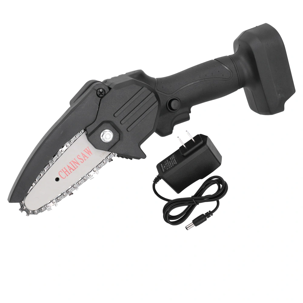 Cordless Electric Chain Saw Black Mini Rechargeable Woodworking Cutting Tools AC100-240V(Prise américaine )