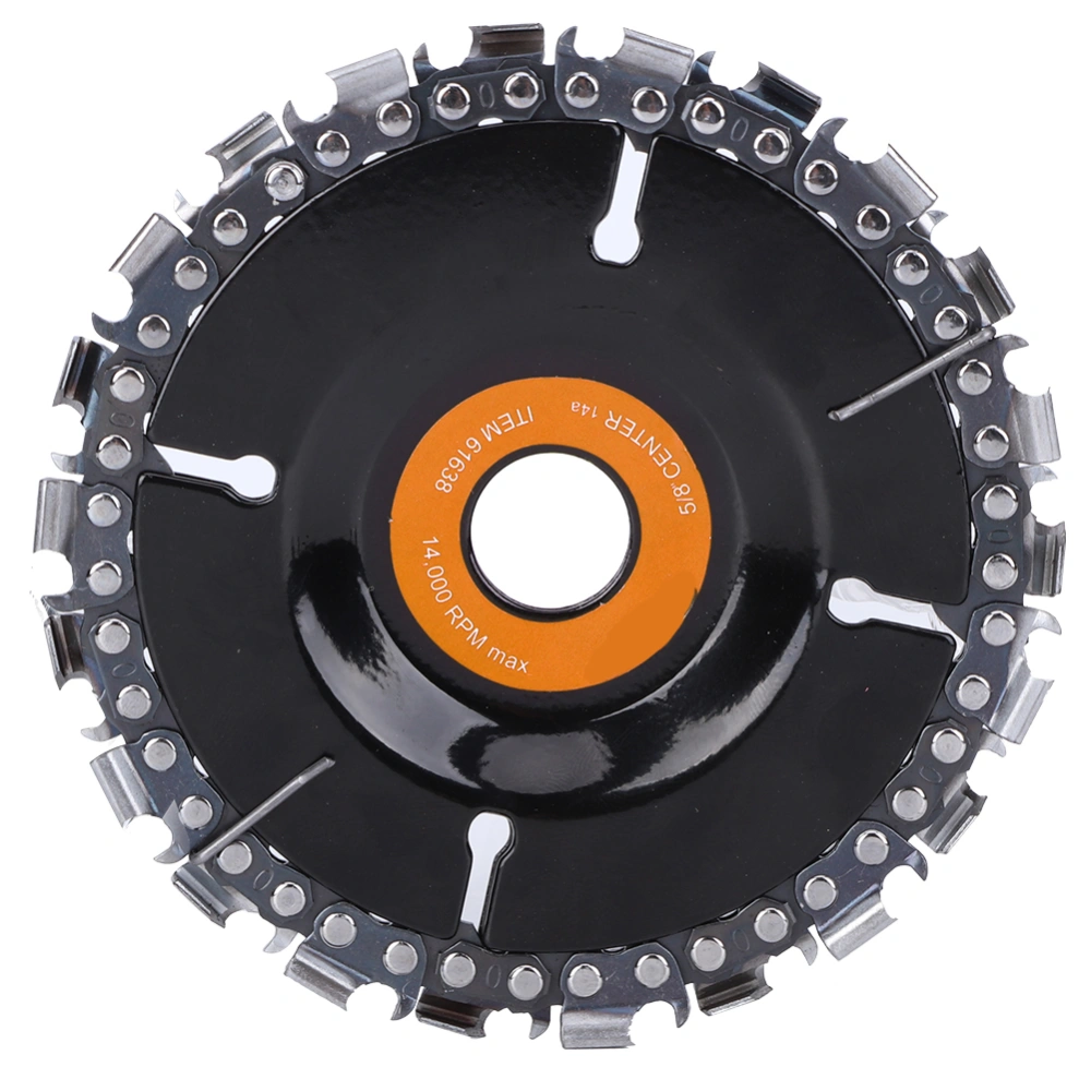 4&#8209;Inch Angle Grinder Chain Disc Engraving Durable Woodworking Tool Black Carbide 22&#8209;Teeth(Orange Card )