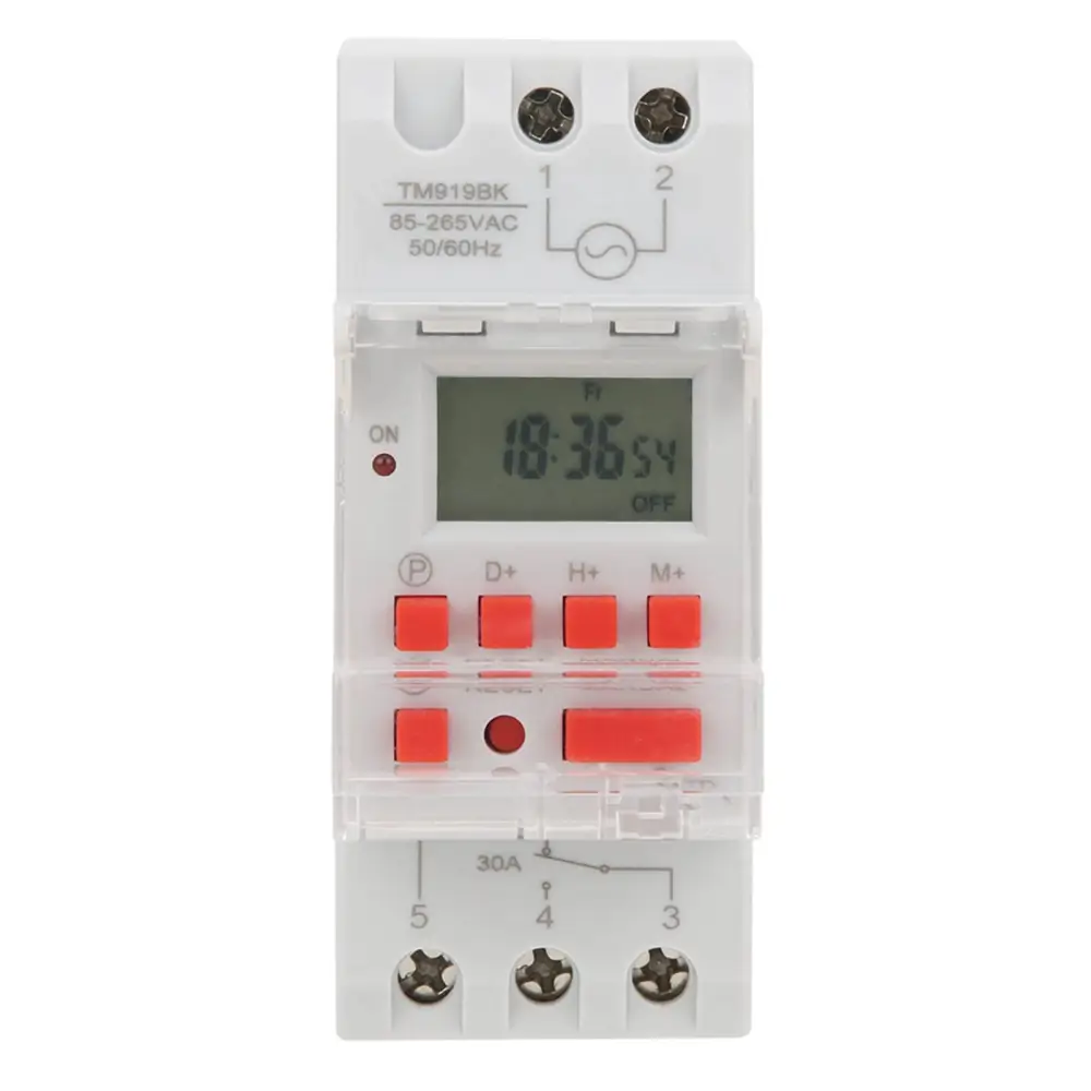 TM919BK AC 30A LCD 7 Days Programmable Digital Timer Switches