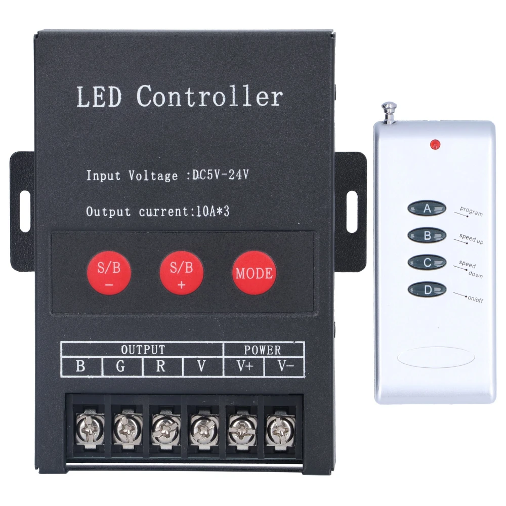 RGB LED Controller PWM Digital for Colorful Strip Light Project with Remote Control 5V‑12V‑24V