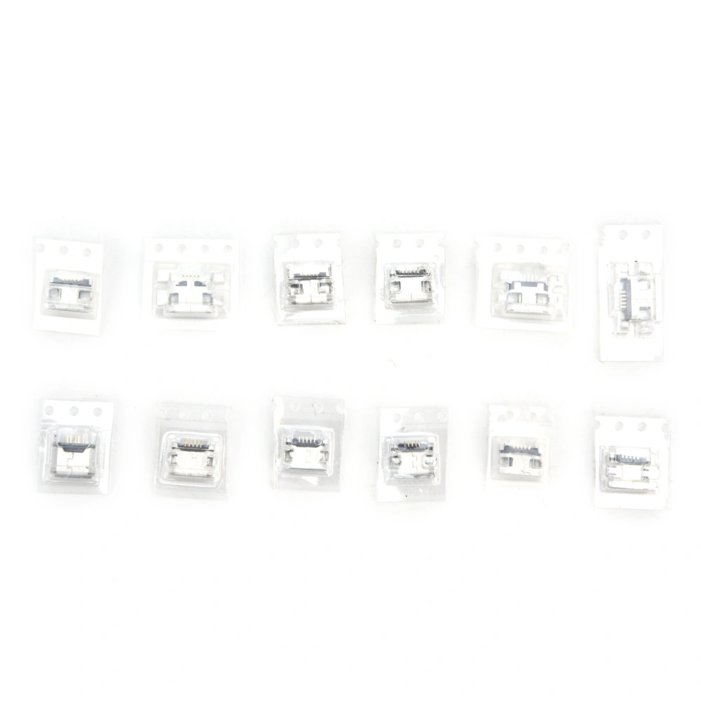 12Pcs Mini USB Connector Stainless Steel Jack Repair Replacement Adapter Electrical Supplies