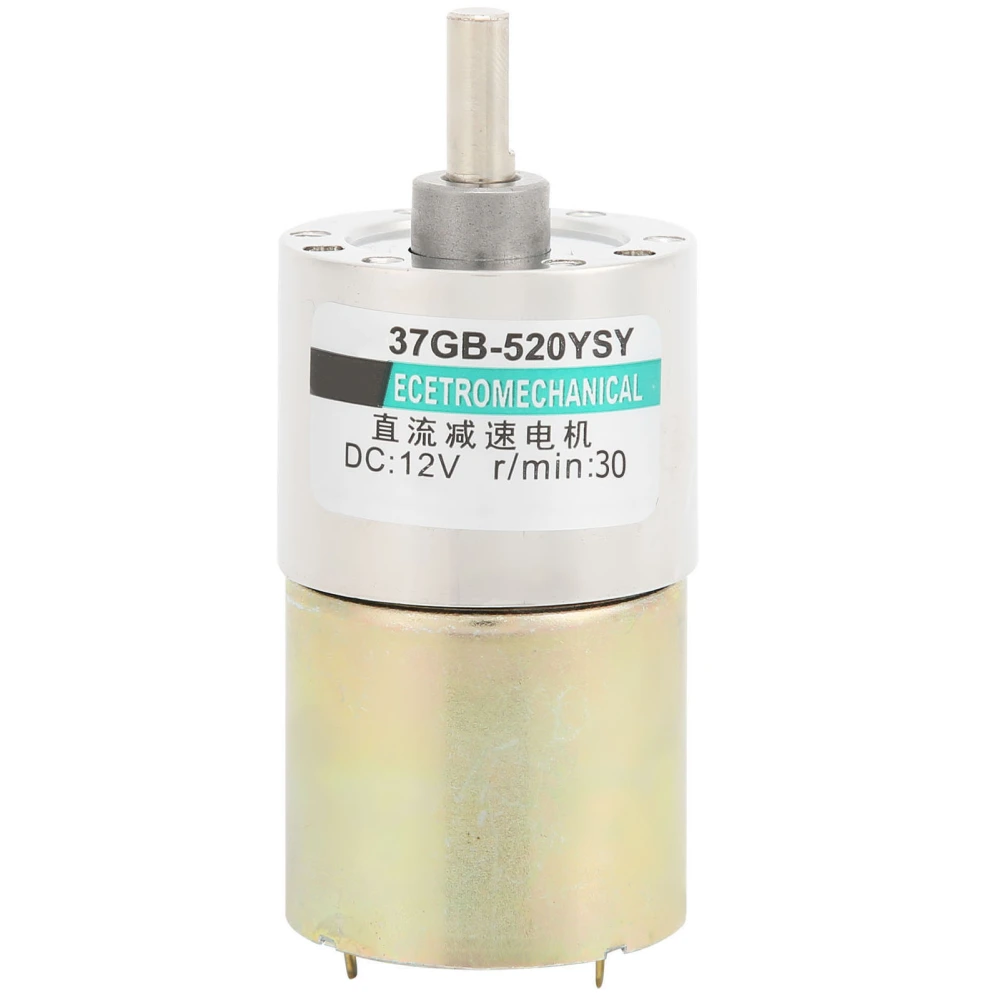 DC Reduction Motor Micro Low Speed Adjustable CW/CCW 12V for CNC Machine Tool XD‑37GB52030rpm/min