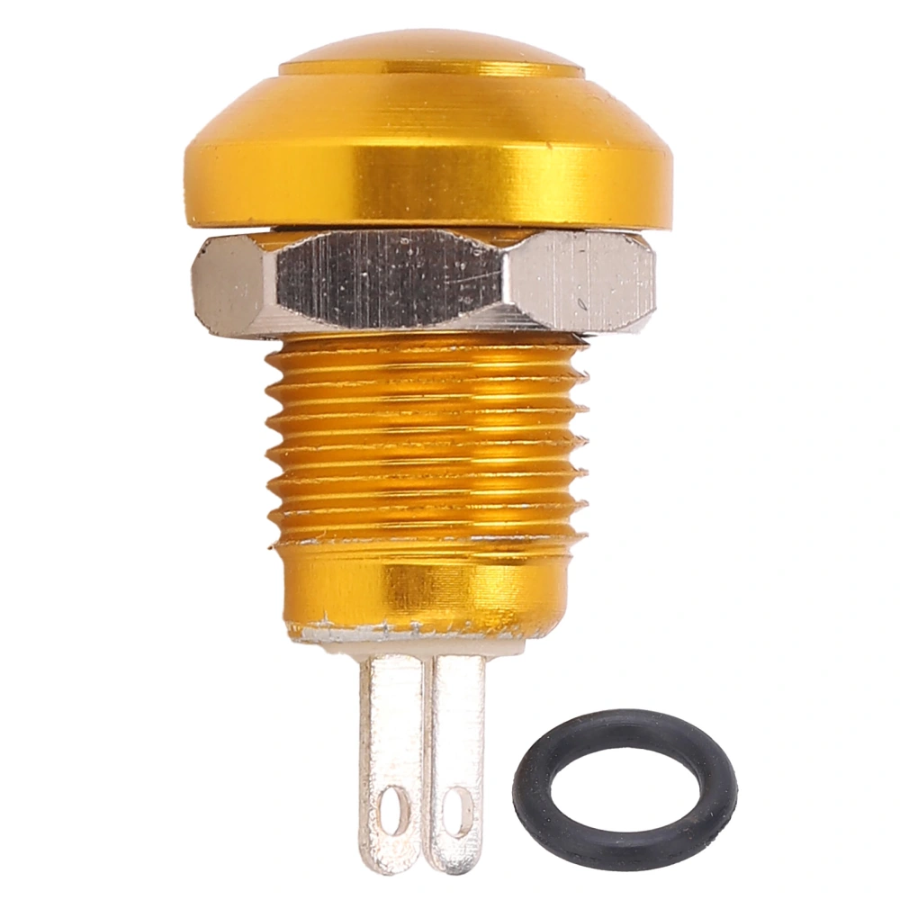 Metal Push Button Switch Inching SelfReset Waterproof M8 Zinc Alloy Micro No Light 1A24V(Gold )