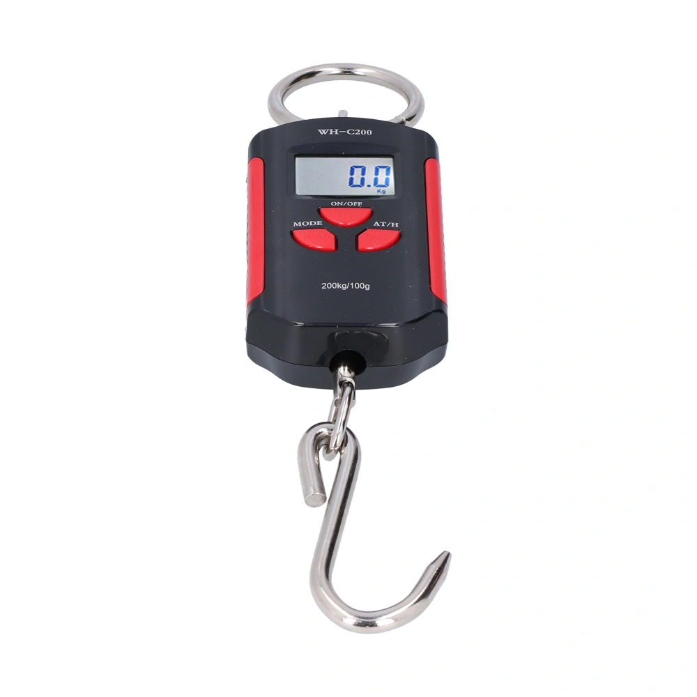 Crane Scale 200KG Heavy Duty Hanging Weighting Hook Steelyard Portable Electronic HD Backlight(Red Black )