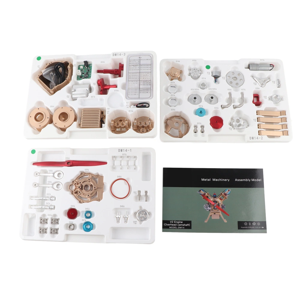 TECHING Cylinder Engine Assembly Kit Metal Building Model Industrial Supplies V2