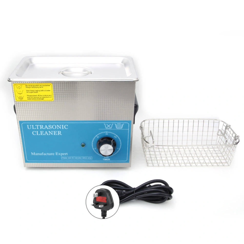 3.2L Stainless Steel Industrial Ultrasonic Cleaner with Timer for Jewelry Glasses PCBUK 200-240V