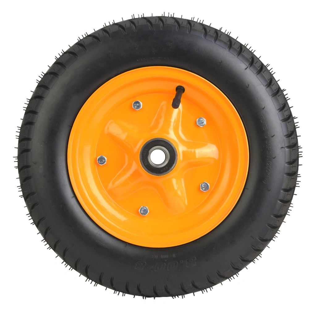 Wear-Resistant Inflatable Tire 14in Rubber Wheel with Built-In 6204-2RS Bearing 300kg