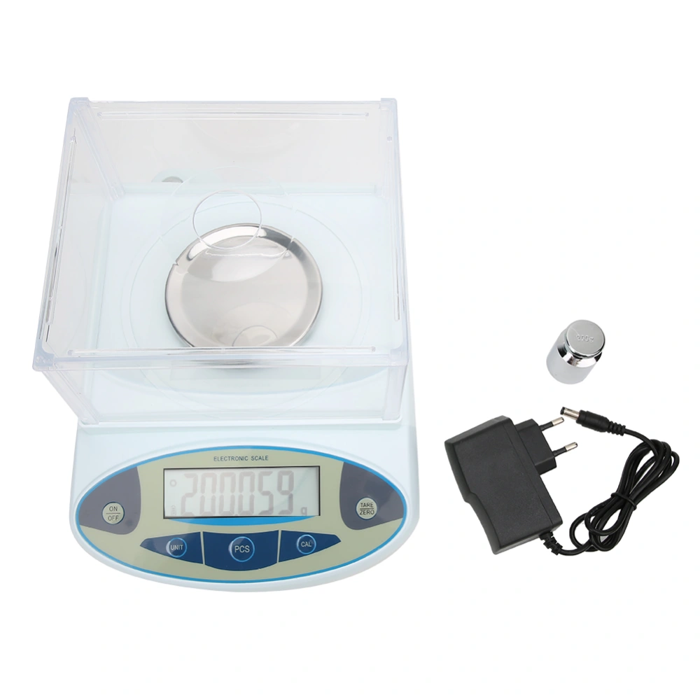 600g x0.01g Electronic Scale Precision Lab Analytical Balance with 200g Weight 100-240V EU Plug