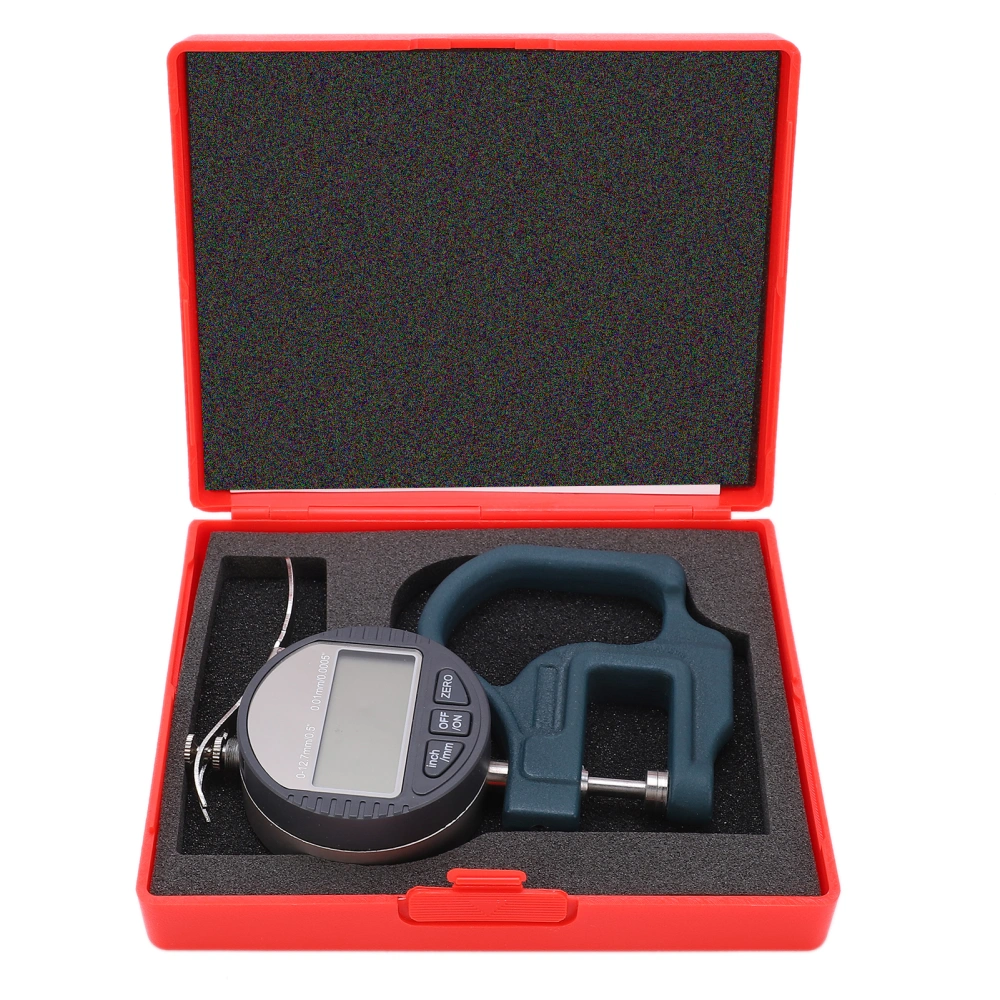 0-12.7mm Electronic Thickness Meter 0.01mm Digital Thickness Micrometer Measure for Leather