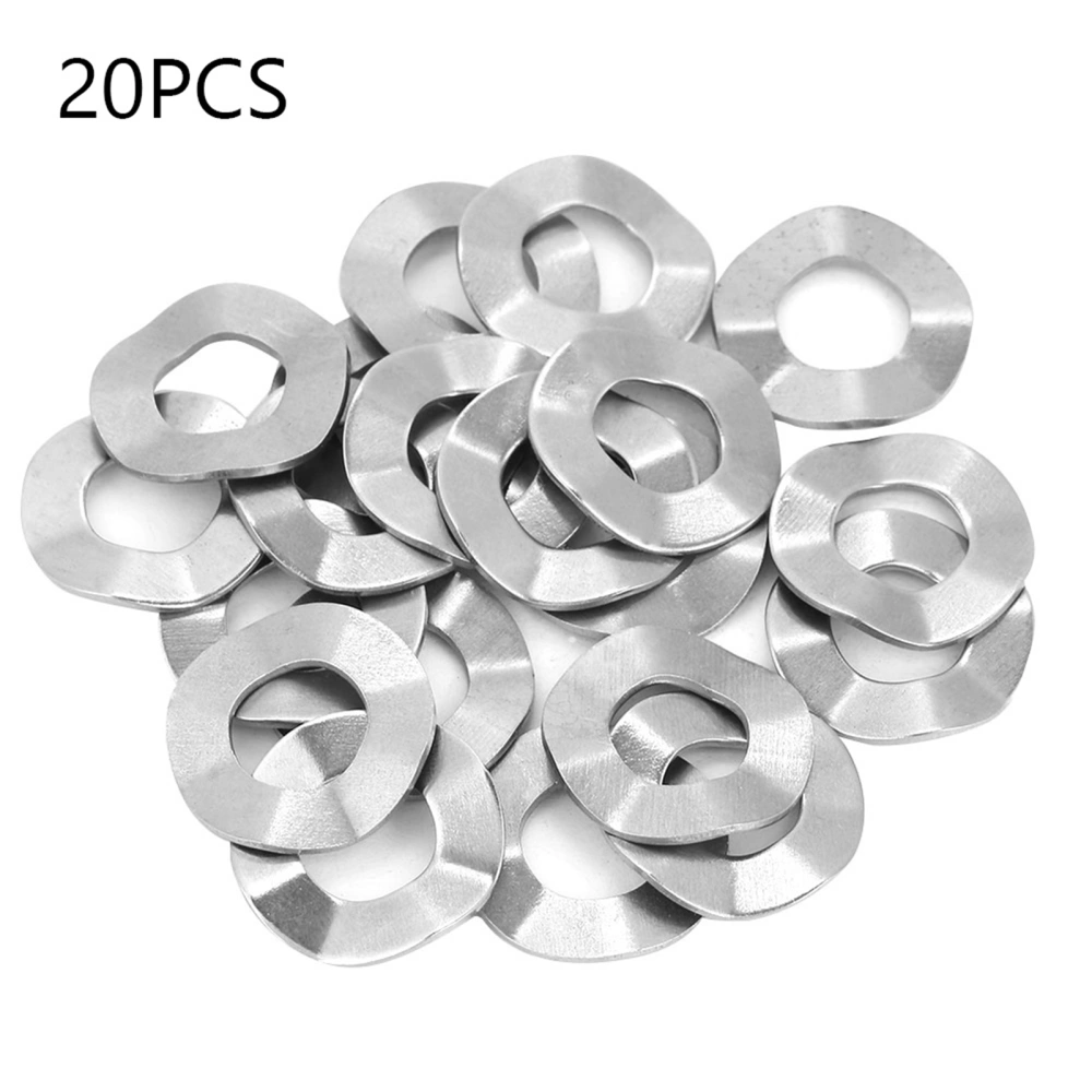 M10 20pcs Stainless Steel Wave Washer Gasket Spring Washers Lock Tools