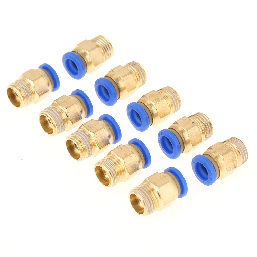 10pcs Pneumatic Quick Connector Air Fittings Adapter 8mm Diameter Thread 1/4BSP Set