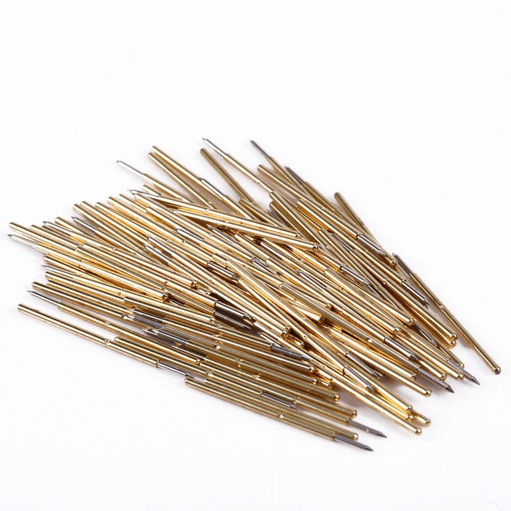 100Pcs Spring Test Probe P50‑B1 0.68mm Round Pogo Pin Metal Needle Tools