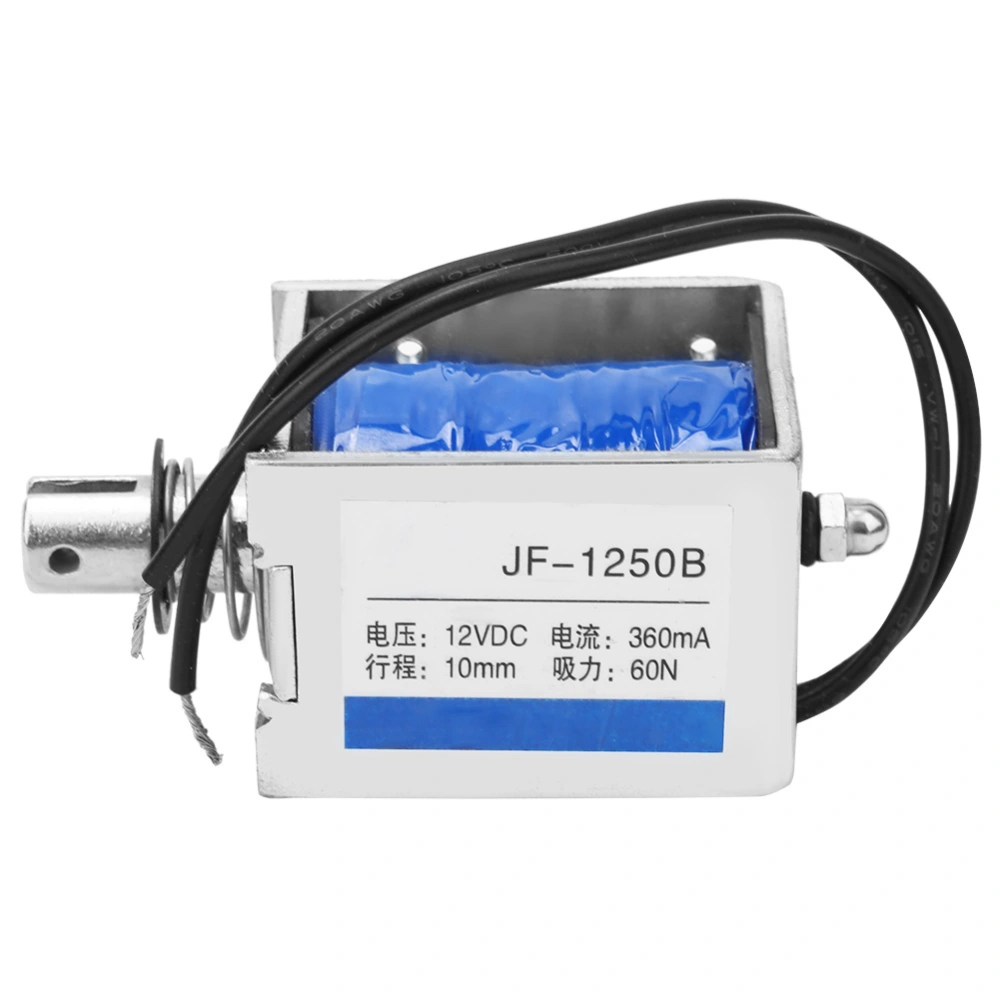 JF-1250B Push Pull Type DC Solenoid Electromagnet 60N 12VDC 10mm Stroke