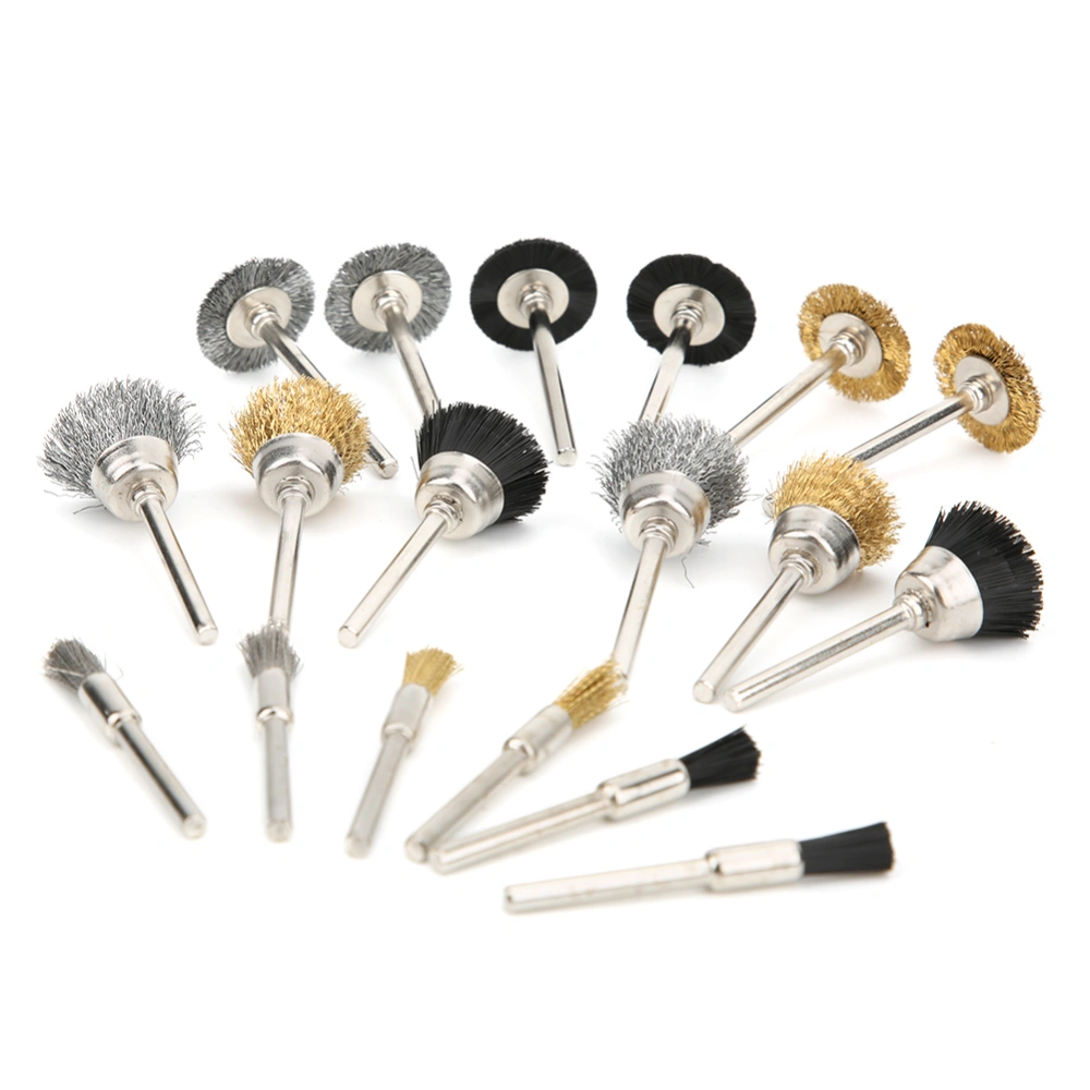 18pcs Aluminum Wire Wheel Cup Brush Polishing Set for Electric Grinder Rotary Tool