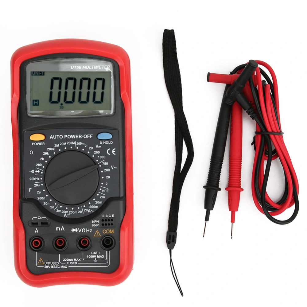 UNI T UT56 Portable LCD Digital Multimeter DC AC Volt Amp Ohm Capacitance Frequency Tester 4 1/2 Digit