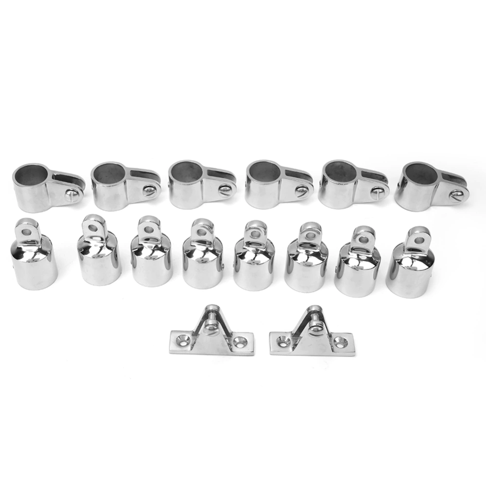 16 Pcs 3-Bow Bimini Top Accessory Hinge Mount Jaw Slide Bimini Top Eye End Kit 25mm/1in