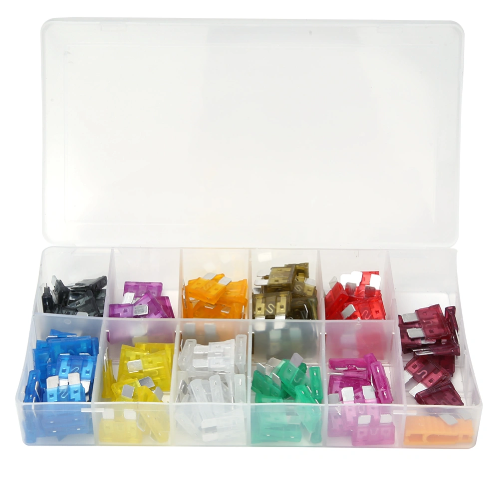 140 Pcs Blade Fuse Insert Type Medium Sized Car Fuse Assortment Kit 2A~40A