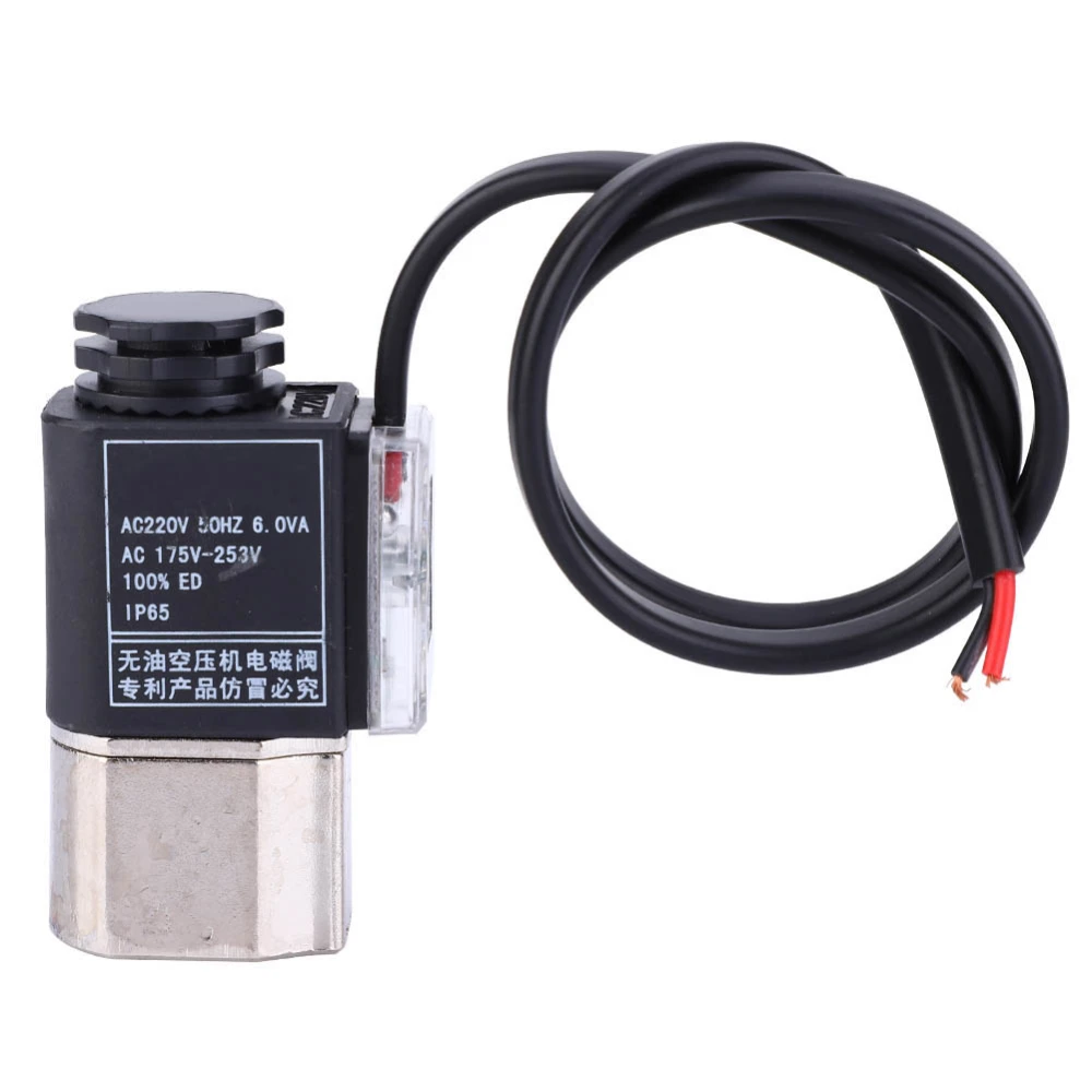 Solenoid Valve Cast Iron Mute Oil Free Unloading Drain Valve Air Compressor Pump Fitting