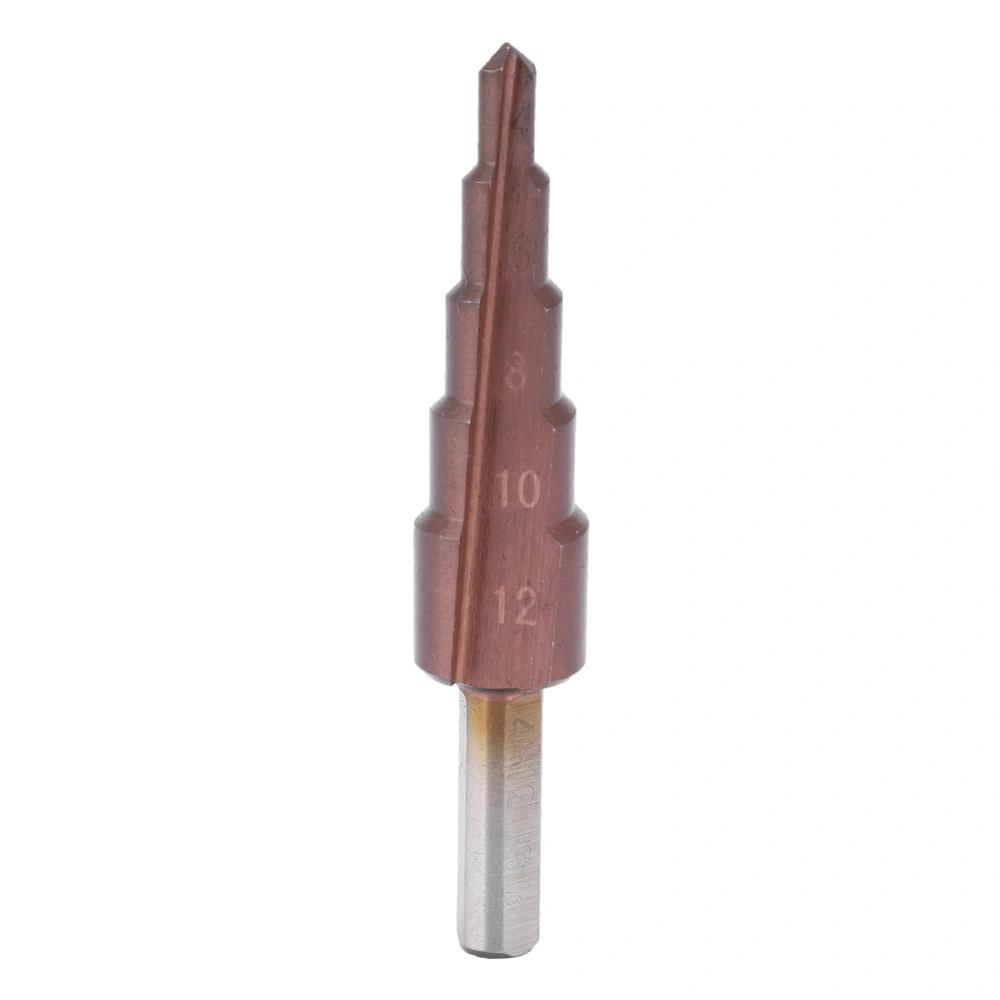 Step Drill Bit Multifunctional High Speed Steel Cobalt Coating M35 Triangular Shank Hole Cutter4-12(5 steps)