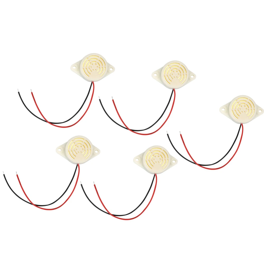 5pcs DC 3-24V 95dB Active Buzzer Alarm Continuous Beep with Wire Lead SFM-27