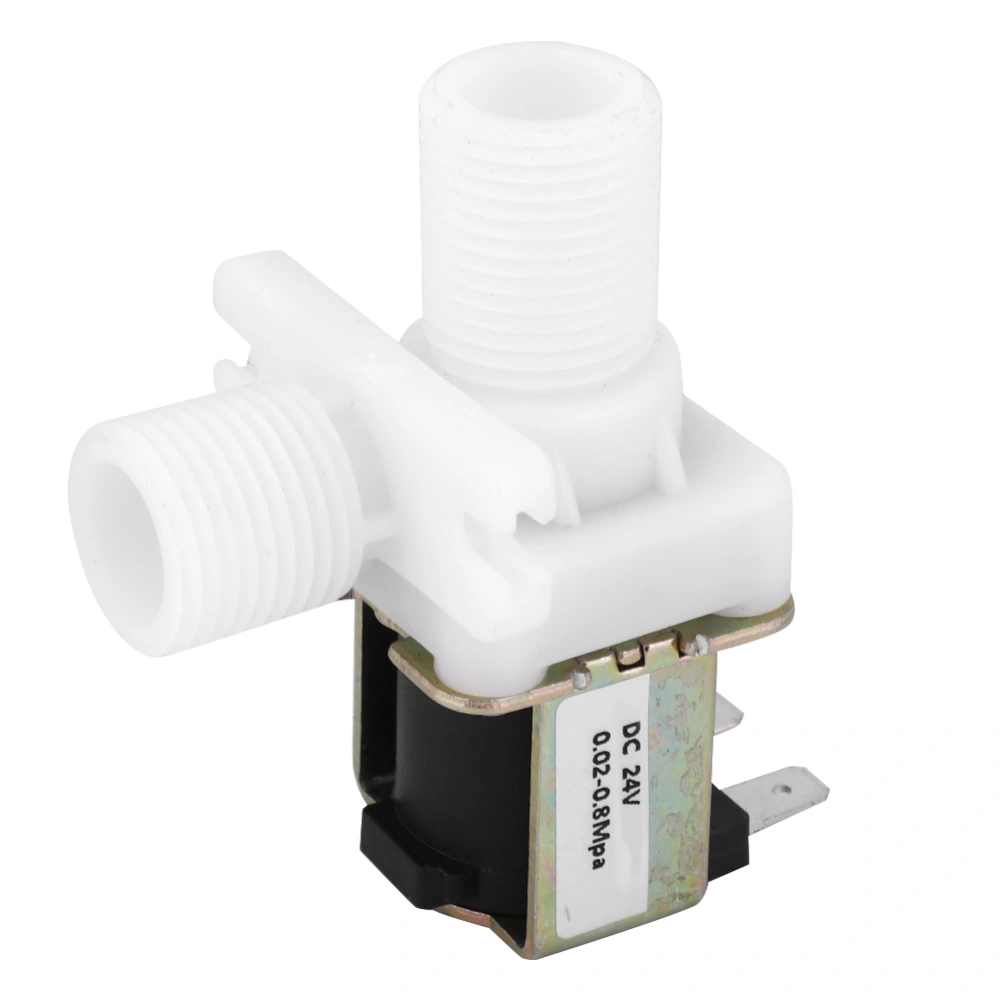 Plastic Solenoid Valve Right Angle Water Inlet Flow Switch G1/4in NC for Water DispenserDC24V