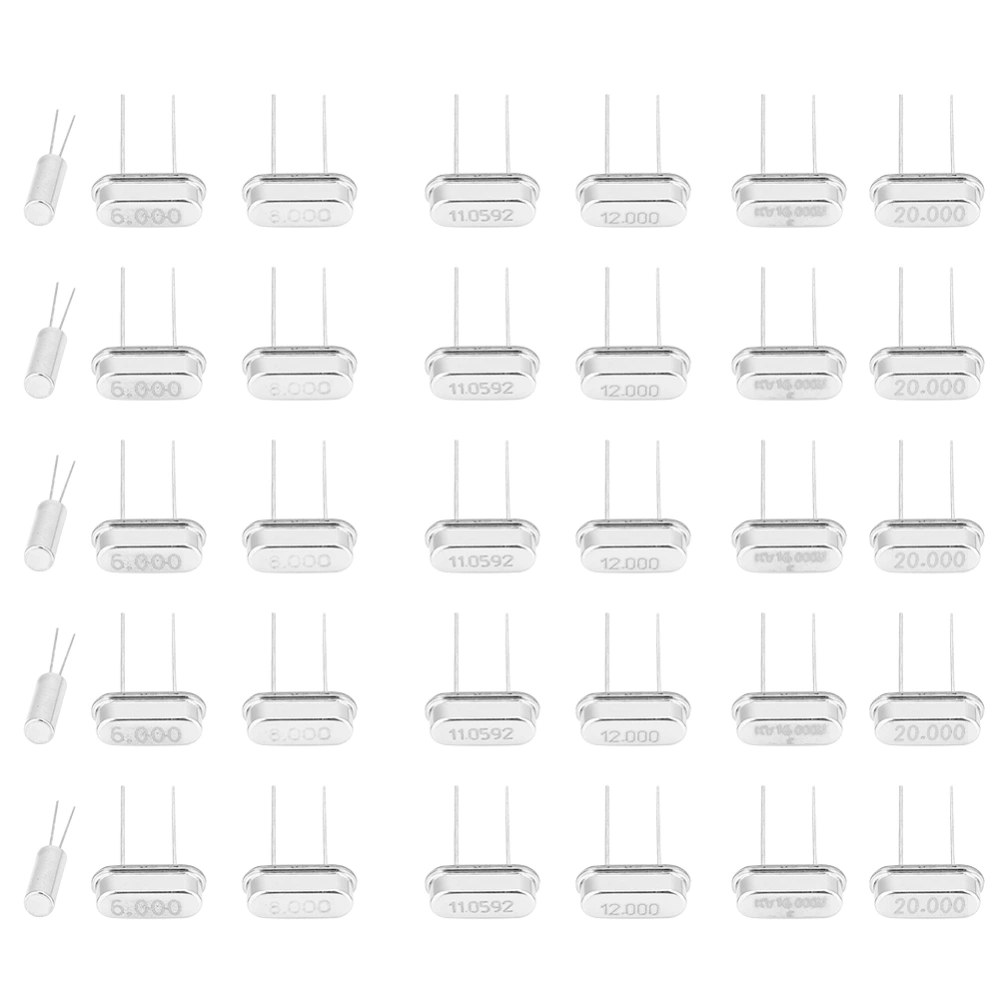 35PCS 7 7 Values Crystal Oscillator Kit 32.768K 6M 8M 11.0592M 12M 16M 20M