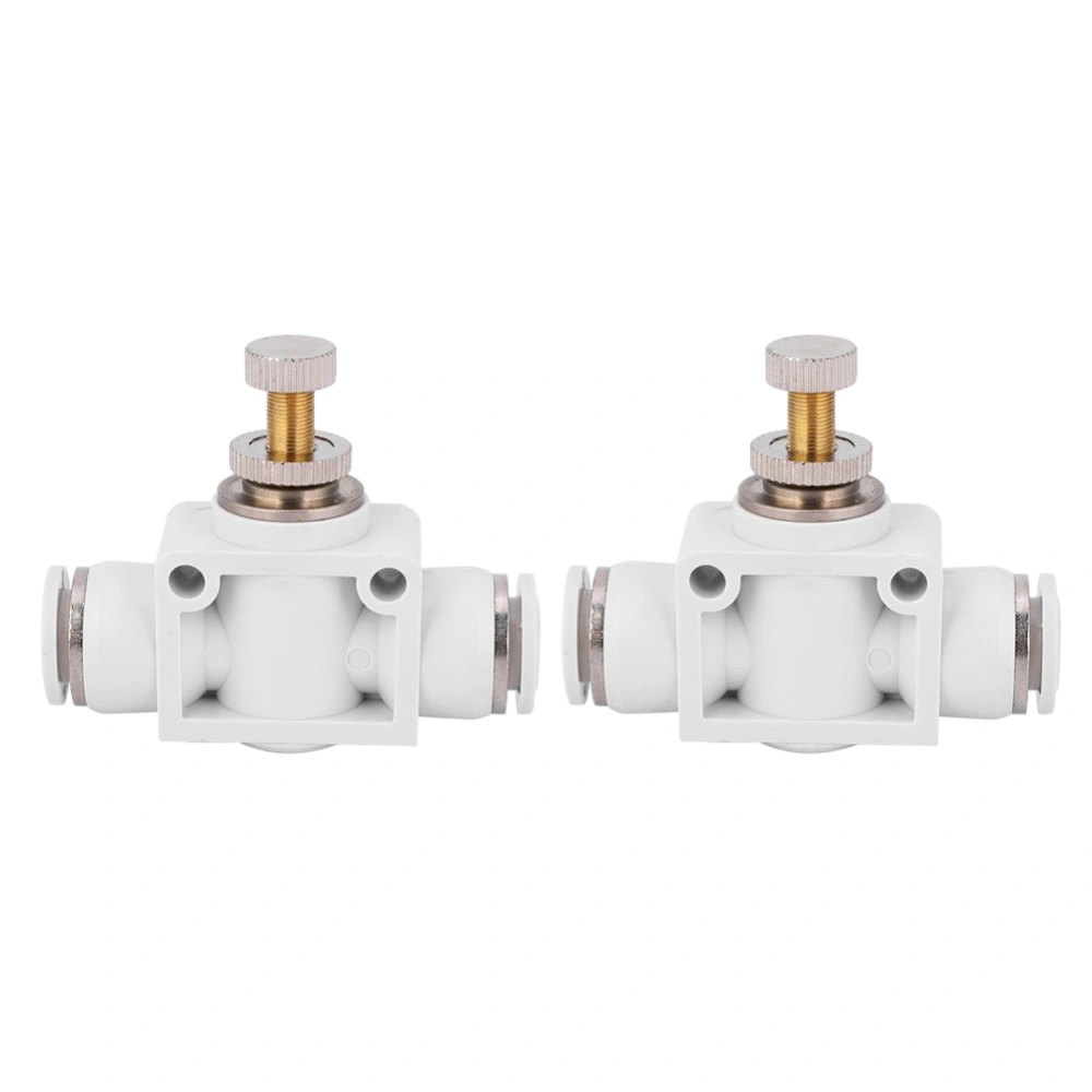 2 Pcs White Air Speed Control Valve Quick Coupling Throttle Connector for Pneumatic Tool6mm