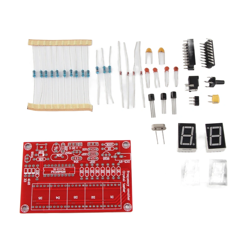 DIY 1Hz‑50MHz Frequency Indicator Crystal Oscillator Tester Module Kit with 5 Digits Digital Tube Display Red