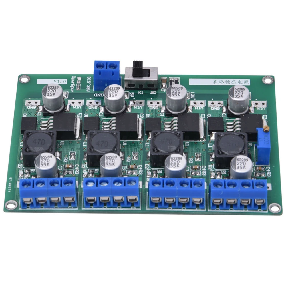 4 Independent Channel 3.3V/5V/12V/Adjustable Power Supply Converter Module