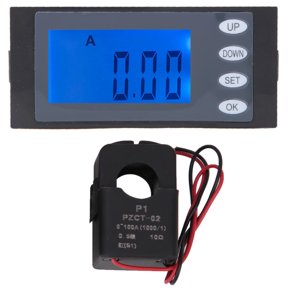 Digital Display AC Multi Functional Power Monitor Meter Voltmeter Ammeter Frequency Meter(PZEM-006 (Open Close Type) )