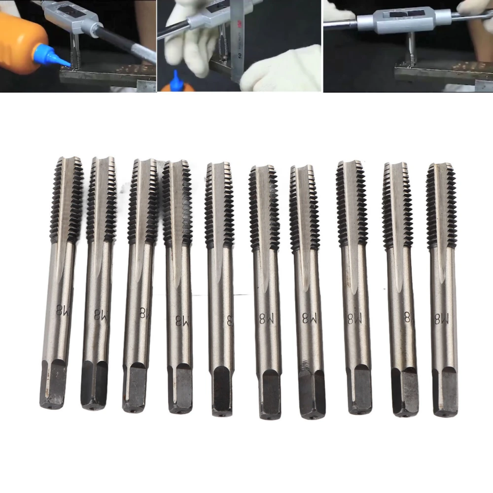 10pcs Carbon Steel Metric Hand Tap Screw Thread Tapping Hand Tool M2 M4 M6 M8M8