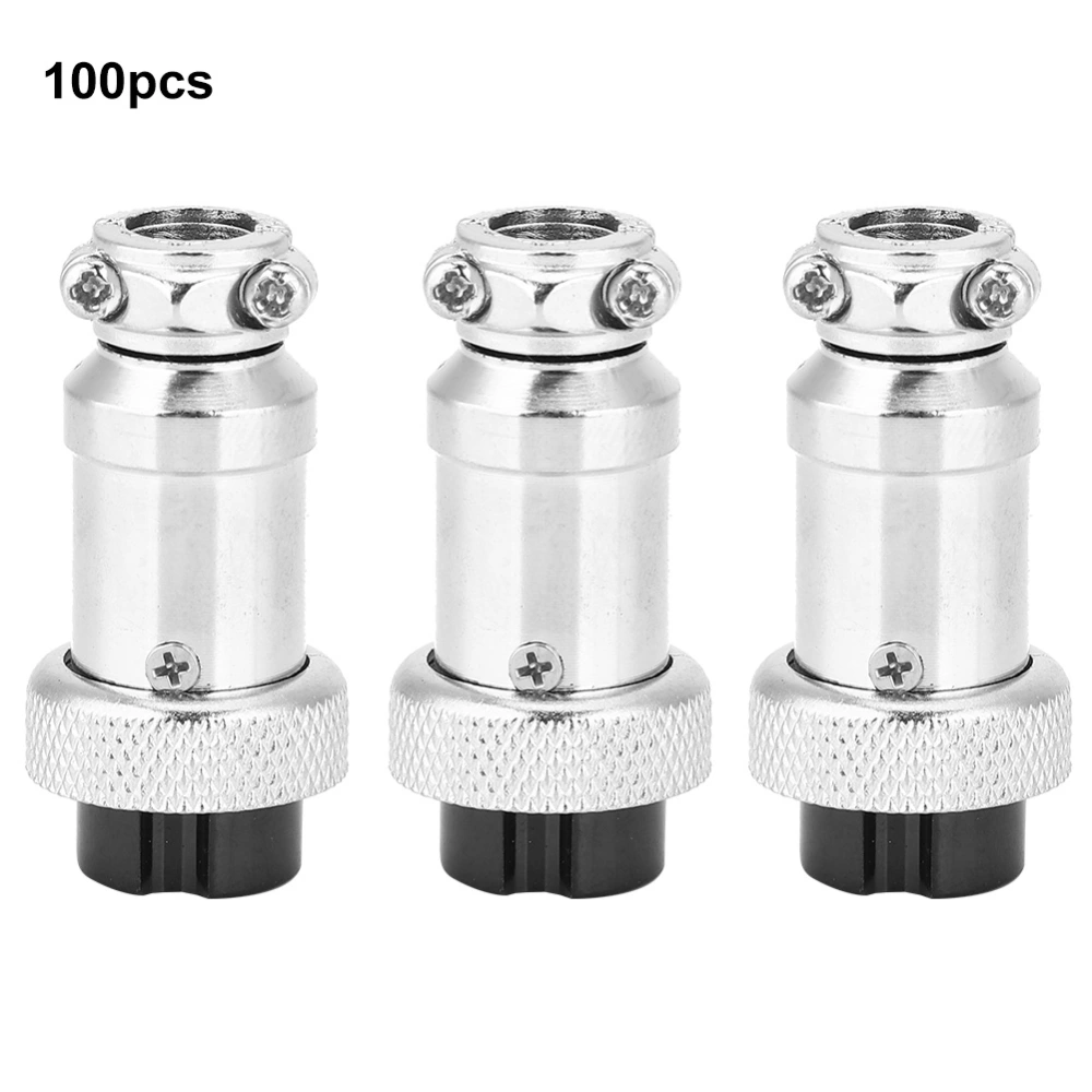 100Pcs BERM Aviation Plug Universal 3-Holes Stainless Steel Shell IP54 Threaded Connection Female Connector 16mm