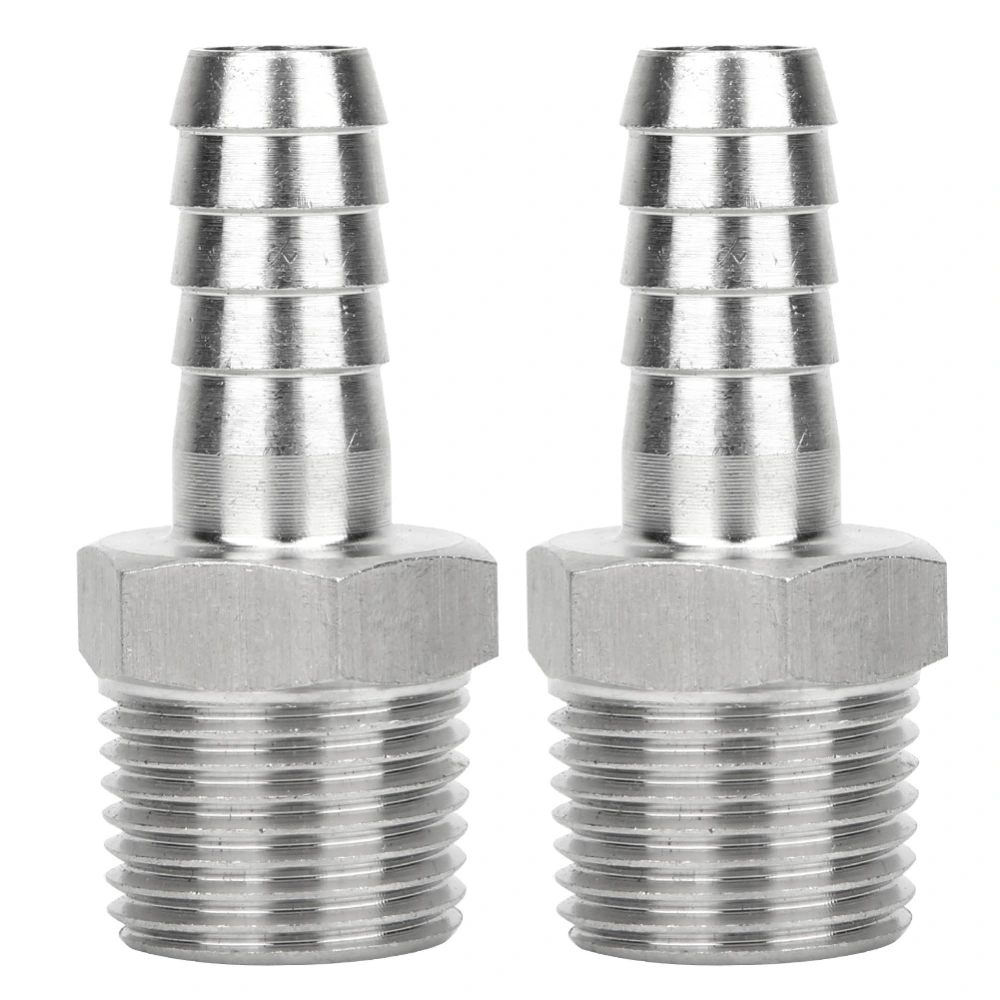 2PCS 1/2in BSPT Male Thread Connector Pipe Fitting Barb Joint Quick Coupling Connector(BSPT 1/2in - 8mm )