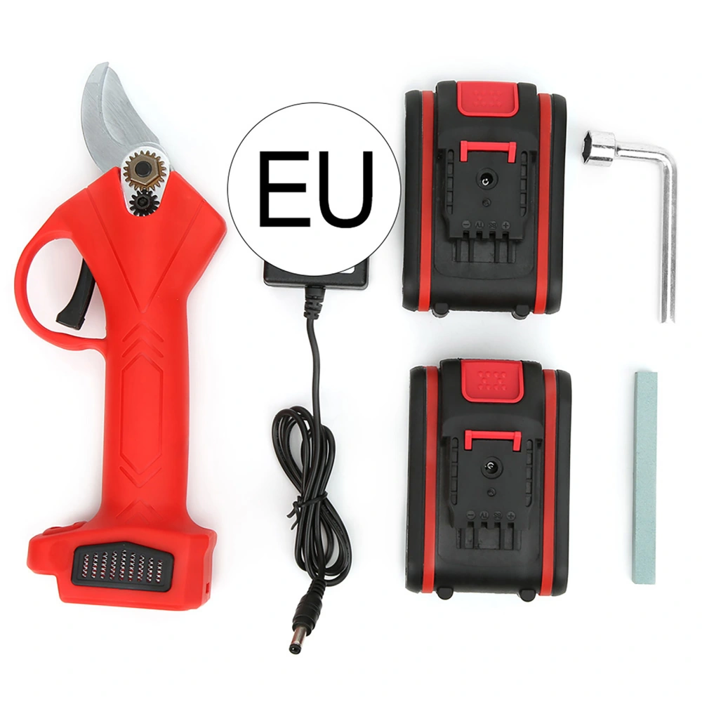 21V Electric Branch Cutter Lithium Battery Secateurs Cordless Pruning Tool (2 Batteries)