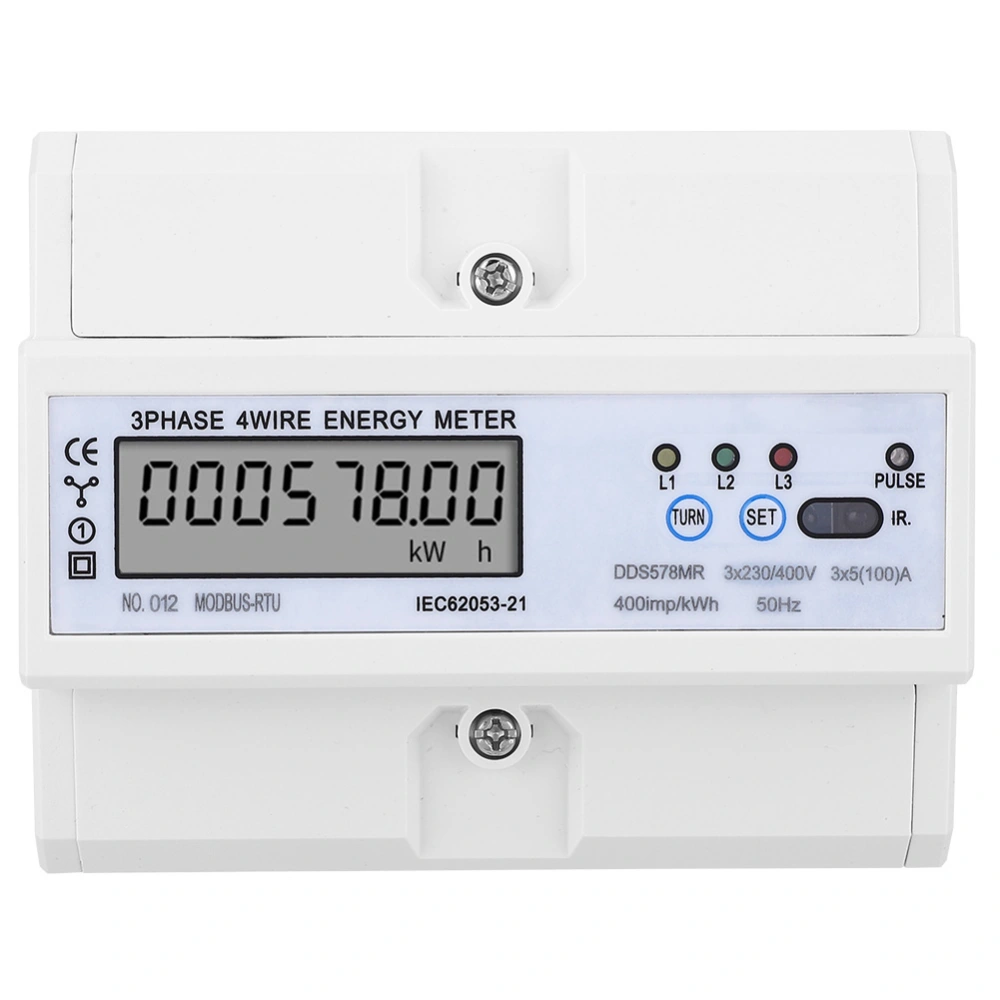 RS485 3 Phase 4 Wire LCD Energy Meter with Voltage Current Frequency Power Factor Display