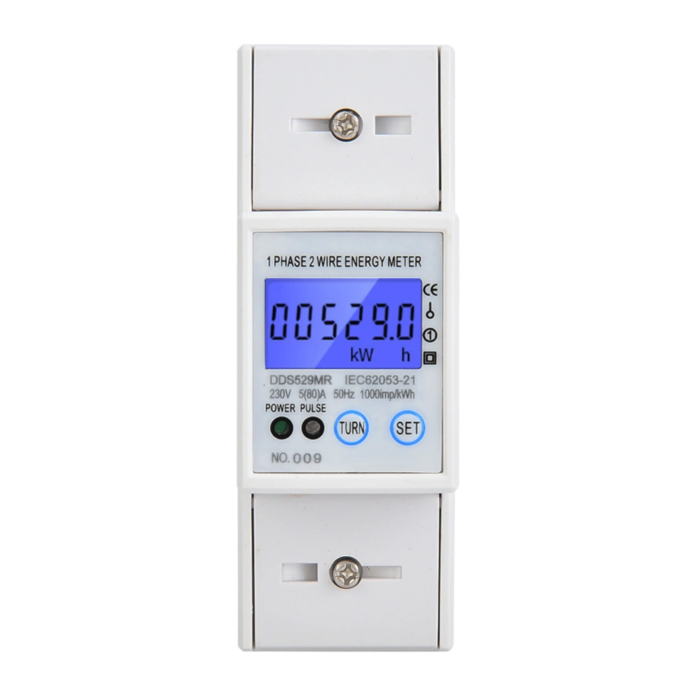 DDS529MR Single Phase Electric Energy Meter LCD Digital Display 230V 2P DIN Rail Power Meter with RS485