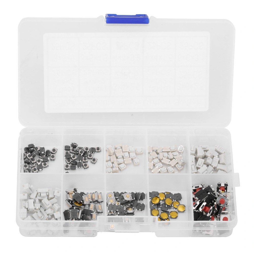 250 Pcs Tactile Switch 10 Kinds Momentary Tactile Push Button Switch Assortment Kit