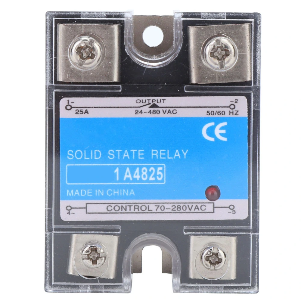 Single Phase Solid State Relay 70-280VAC Input 24-480VAC Load AC AC SSR Electrical Equipment for CNC Machinery(BERM-1 A4825（25A） )