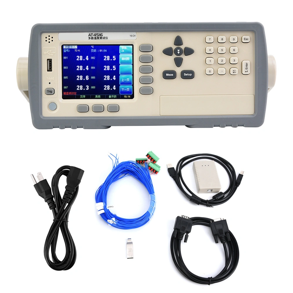 AT4516 LCD Screen Display USB Port Multichannel Temperature Tester Measurement -200℃ -1800℃