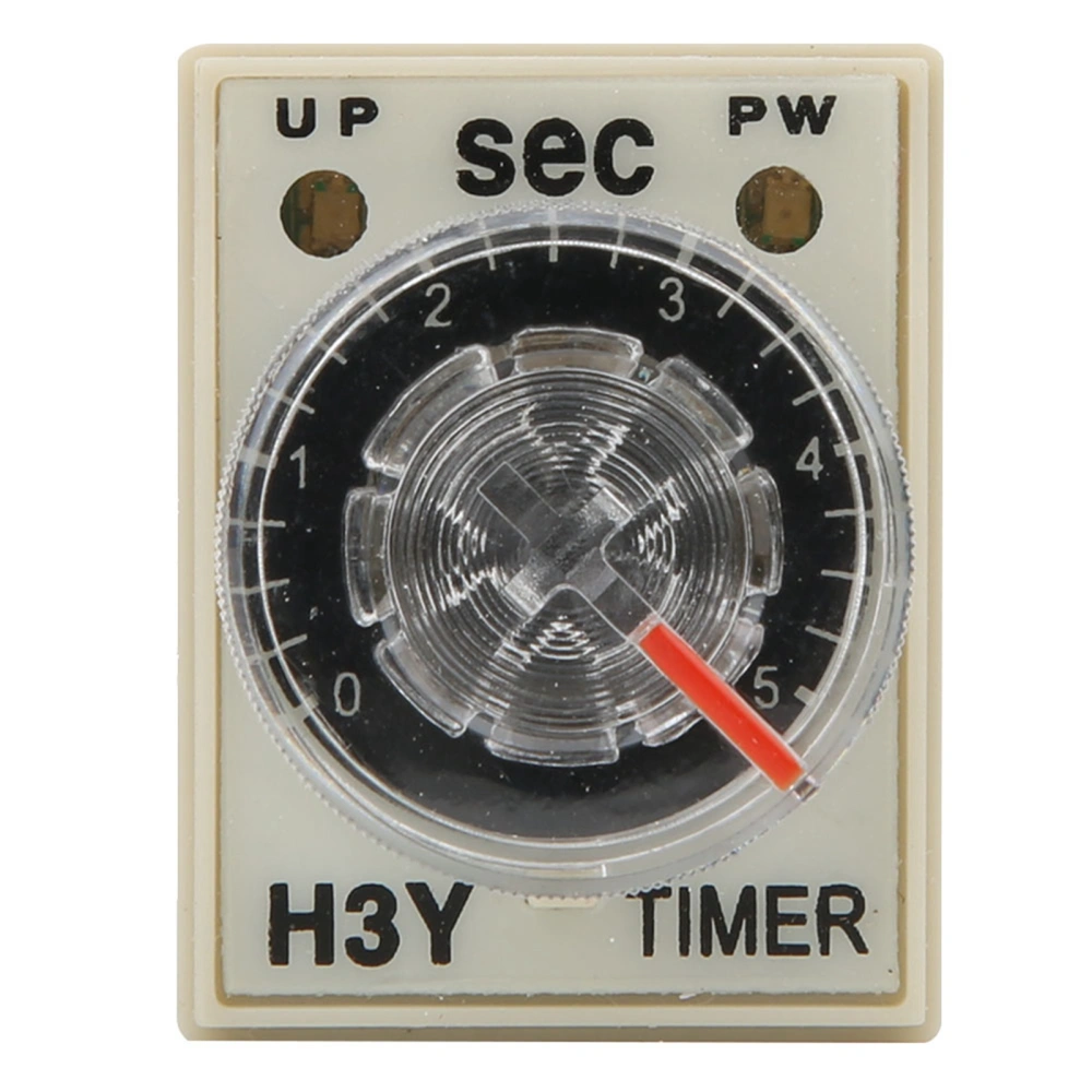 H3Y-2 Delay Timer 8P Timer Relay 0~5 Second Dial Type Timing 5A for Multiple Purpose (12VDC )