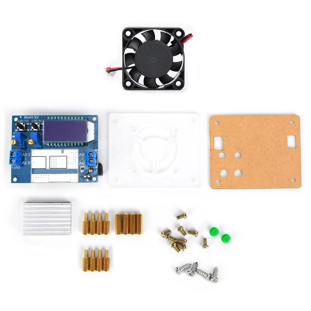 5.5-30V to 0.5-30V DC DC Adjustable Step Up Down Power Supply Converter Module LCD with Fan