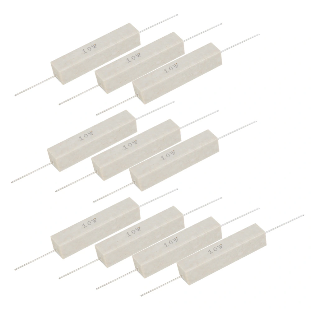 10Pcs Cement Resistor Power Resistance Stable Performance High Accuracy ±5% 10W(2.2R)