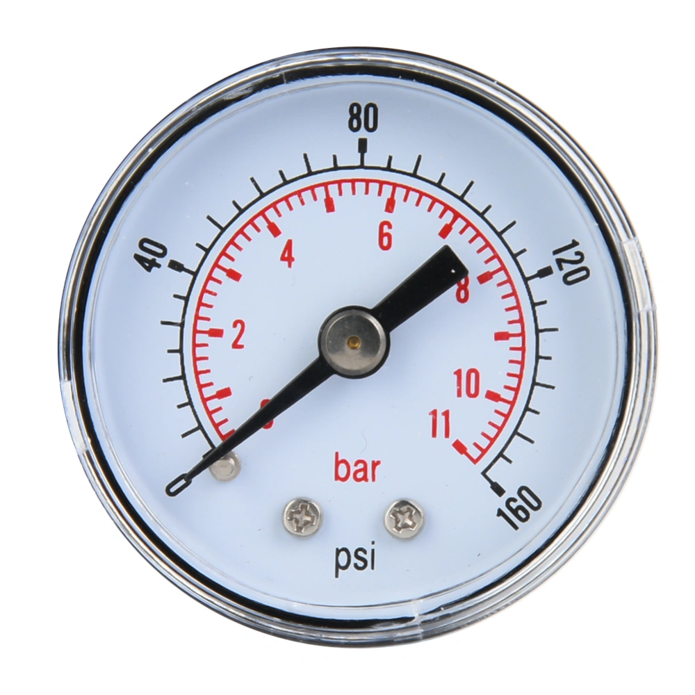 Mechanical Pressure Gauge for Air Oil Water 1/8inch BSPT Back Connection (0-160psi 0-11bar)