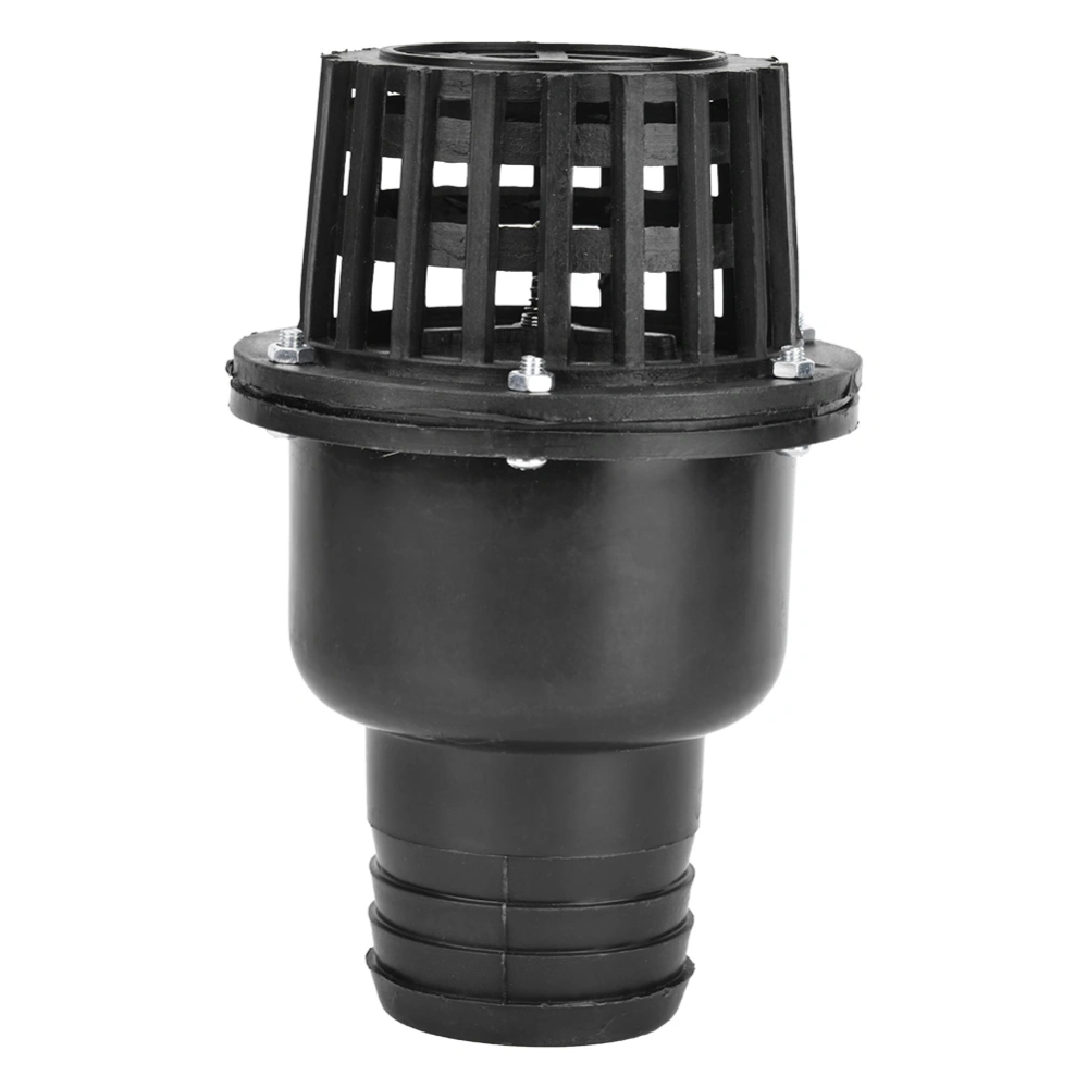 Water Pump Foot Valve Black PVC Low Pressure Flat Check Valve for Fluid Machine(2.5in)