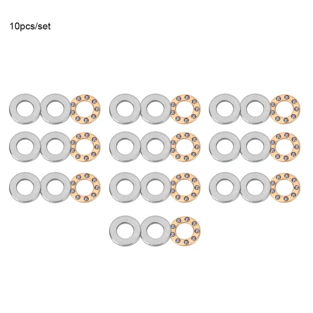 10pcs Thrust Ball Bearing Miniature High Precision Flat Steel Bearings Set (F5-11M 5x11x4.5mm)