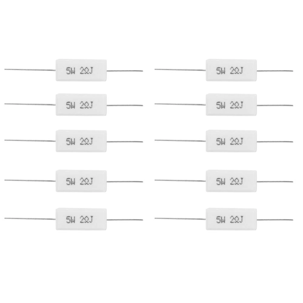 10Pcs Cement Resistor Power Resistance 5% Insulated Electronic Components 5W(2R)